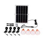 Système d'éclairage solaire domestique multifonctions Ipx4 avec 4 ampoules LED