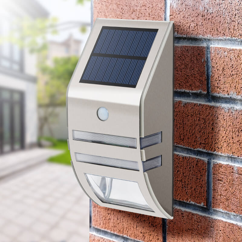 Solar Wall Light Stainless Steel With Motion Sensor