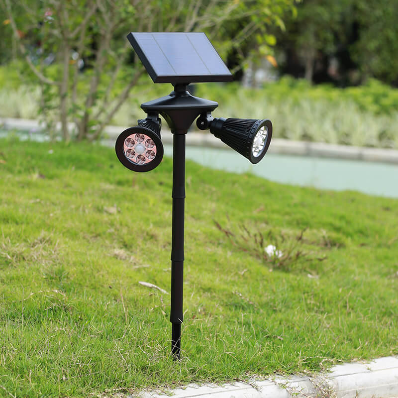 Motion Sensor Garden Spike Lawn Solar Spot Light With Two Mounting Options