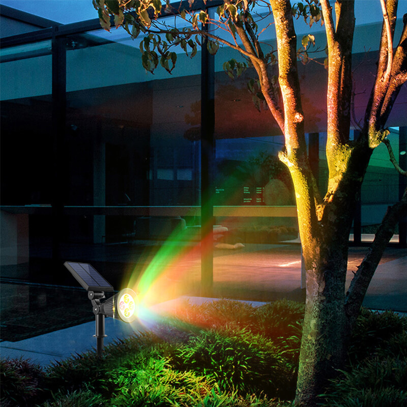 Upgraded 200 Lumen Solar Wall-mounted RGB Color changing Led Landscape Lights