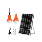 Lumière de camping solaire rechargeable de secours d'intérieur extérieur avec 2 ampoules