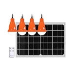 Système d'éclairage solaire domestique multifonctions Ipx4 avec 4 ampoules LED