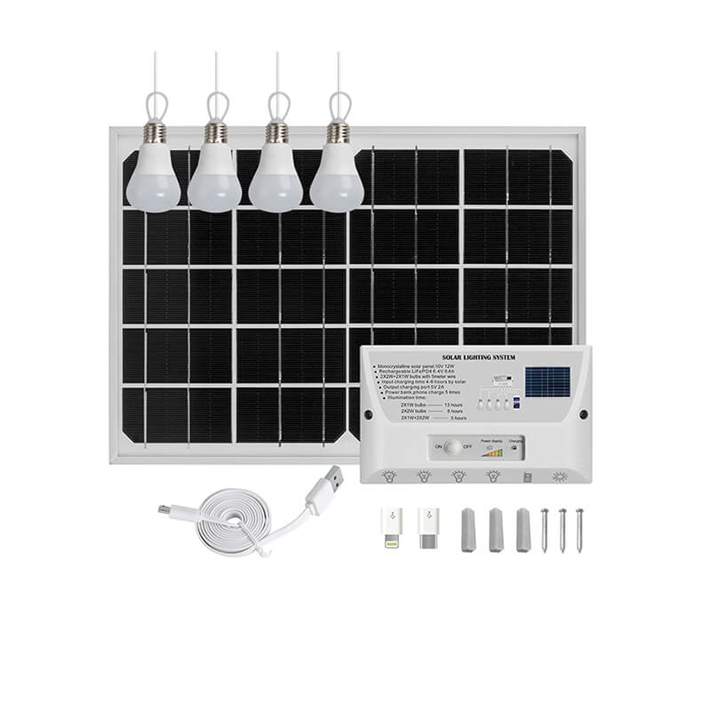 Sistema di illuminazione domestico a energia solare da campeggio portatile all'aperto Ipx4 di vendita calda