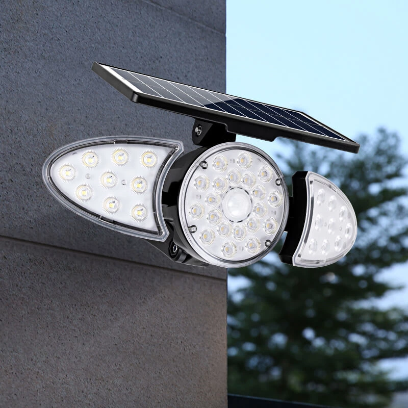 Triple Led Solar Powered Sensor LED Wall Light