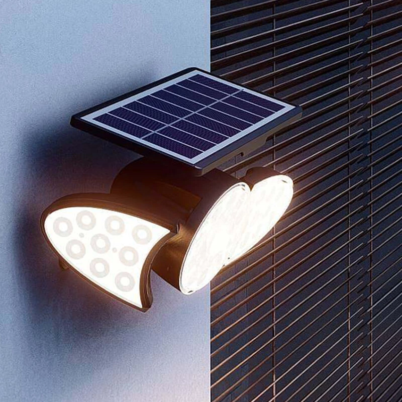 Triple Led Solar Powered Sensor LED Wall Light