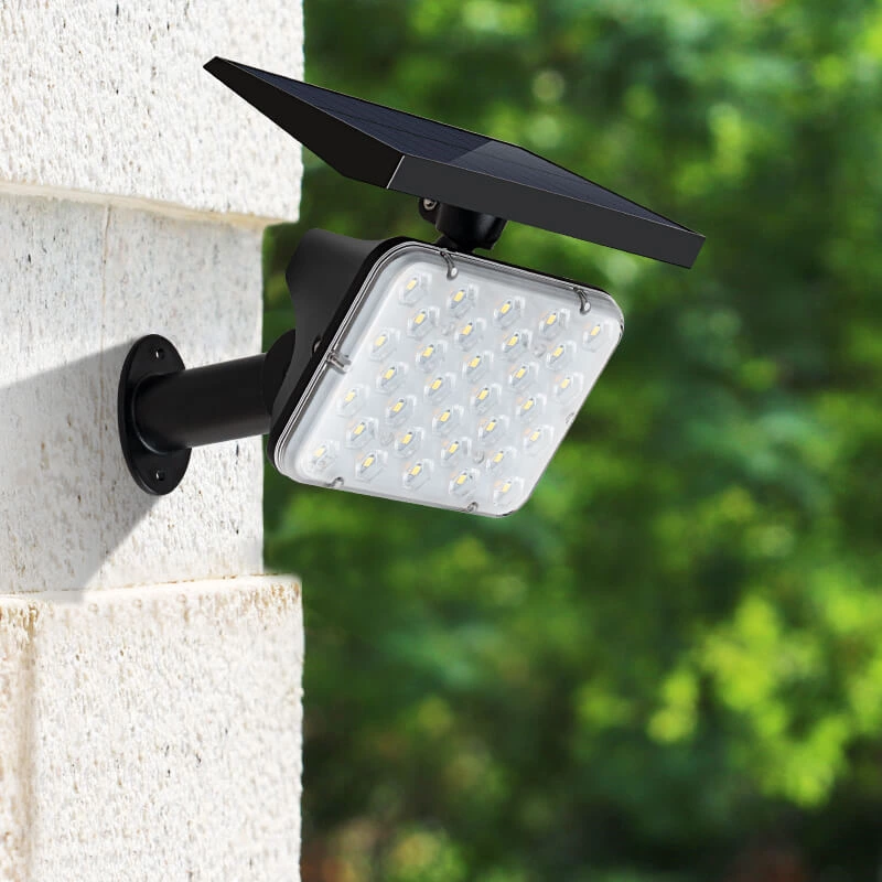 64 LED Outdoor Solar Powered Yard Spotlights with White/Warm Lighting