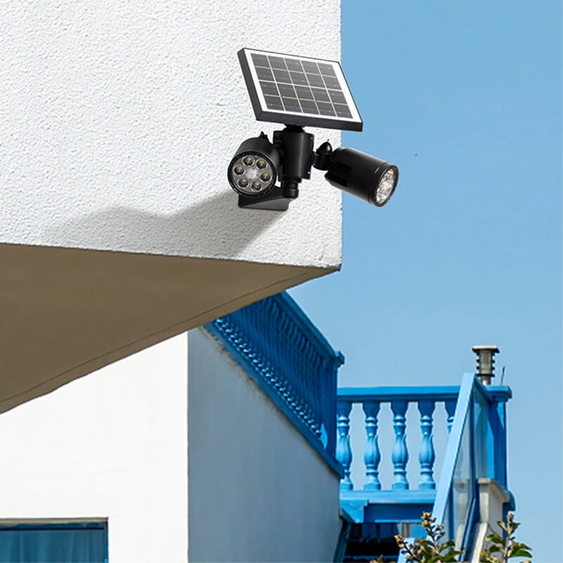 Dual-Head Solar Motion Sensor Lawn Spotlights for Garden and Landscape