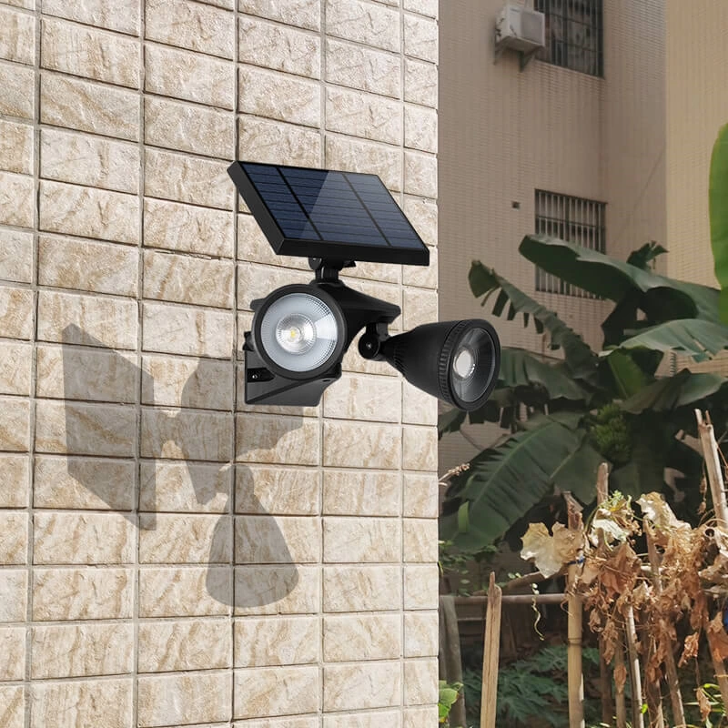 Dual-Head Solar Motion Sensor Lawn Spotlights for Garden and Landscape