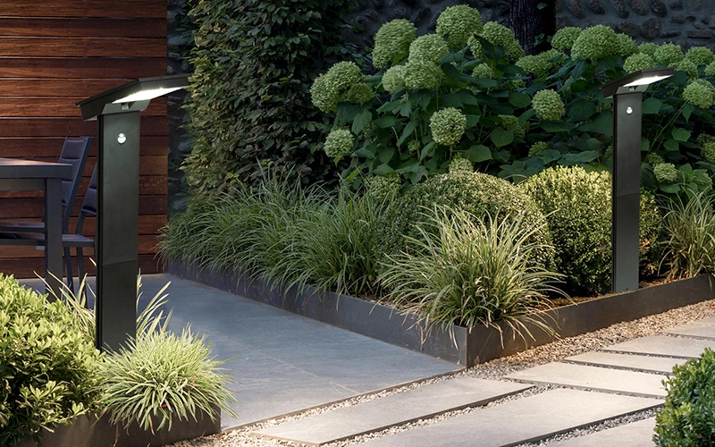 Outdoor Solar Bollard Pathway Lights With Motion Sensor